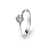 Bague de fiançailles or gris 750/18 ct avec diamant 0.51 ct H/si