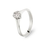 Verlobungsring 750/18 K Weissgold mit Diamanten 0.18 ct H/si