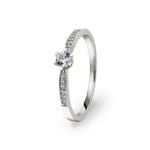Verlobungsring 750/18 K Weissgold mit Diamanten 0.19 ct H/si