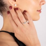 Engagement Ring 750/18 K White Gold with Diamonds 0.22 ct H/si - RI-54301-WG