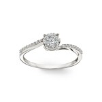 Engagement Ring 750/18 K White Gold with Diamonds 0.22 ct H/si - RI-54301-WG