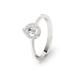 Engagement Ring 750/18 K White Gold with Diamonds 0.22 ct H/si