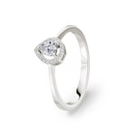 Verlobungsring 750/18 K Weissgold mit Diamanten 0.22 ct H/si