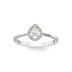 Bague de fiançailles or gris 750/18 ct avec diamants 0.22 ct H/si - SO-096437-WG