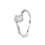 Verlobungsring 750/18 K Weissgold mit Diamanten 0.23 ct H/si