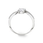 Bague de fiançailles or gris 750/18 ct avec diamants 0.23 ct H/si - RI-55331-WG