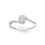 Bague de fiançailles or gris 750/18 ct avec diamants 0.23 ct H/si - RI-55331-WG