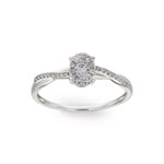 Bague de fiançailles or gris 750/18 ct avec diamants 0.23 ct H/si - RI-55371-WG