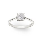 Bague de fiançailles or gris 750/18 ct avec diamants 0.25 ct H/si - RI-69212-WG