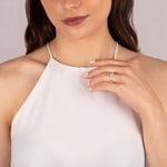 Bague de fiançailles or gris 750/18 ct avec diamants 0.28 ct H/si - RI-55441-WG