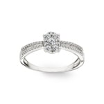 Bague de fiançailles or gris 750/18 ct avec diamants 0.28 ct H/si - RI-55441-WG