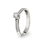 Bague de fiançailles or gris 750/18 ct avec diamants 0.29 ct H/si - CG137