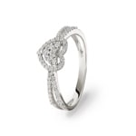 Verlobungsring 750/18 K Weissgold mit Diamanten 0.29 ct H/si, Herz