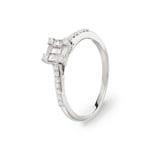 Verlobungsring 750/18 K Weissgold mit Diamanten 0.29 ct H/si