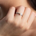 Engagement Ring 750/18 K White Gold with Diamonds 0.32ct H/si - RI-100961-WG