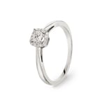 Bague de fiançailles or gris 750/18 ct avec diamants 0.32 ct H/si