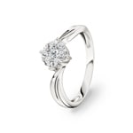 Bague de fiançailles or gris 750/18 ct avec diamants 0.33 ct H/si