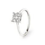 Verlobungsring 750/18 K Weissgold mit Diamanten 0.33 ct H/si