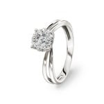 Verlobungsring 750/18 K Weissgold mit Diamanten 0.33 ct H/si