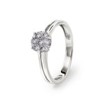 Verlobungsring 750/18 K Weissgold mit Diamanten 0.33 ct H/si