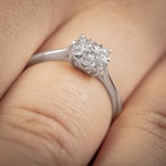 Engagement Ring 750/18 K White Gold with Diamonds 0.34 ct H/si - RI-69206-WG