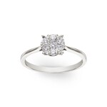 Engagement Ring 750/18 K White Gold with Diamonds 0.34 ct H/si - RI-69206-WG
