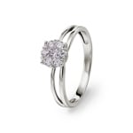 Bague de fiançailles or gris 750/18 ct avec diamants 0.34 ct H/si