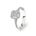 Bague de fiançailles or gris 750/18 ct avec diamants 0.35 ct H/si