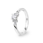 Engagement Ring 750/18 K White Gold with Diamonds 0.39 ct H/si - CG124