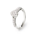 Verlobungsring 750/18 K Weissgold mit Diamanten 0.42 ct H/si