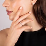 Engagement Ring 750/18 K White Gold with Diamonds 0.42 ct H/si - SO-071660-WG