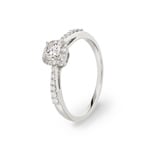 Engagement Ring 750/18 K White Gold with Diamonds 0.42 ct H/si