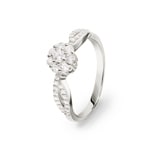 Engagement Ring 750/18 K White Gold with Diamonds 0.44 ct H/si