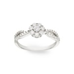 Engagement Ring 750/18 K White Gold with Diamonds 0.44 ct H/si - SO-068399-WG
