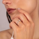 Bague de fiançailles or gris 750/18 ct avec diamants 0.45 ct H/si - CG114