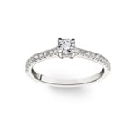 Bague de fiançailles or gris 750/18 ct avec diamants 0.45 ct H/si - CG114