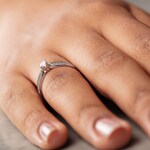 Bague de fiançailles or gris 750/18 ct avec diamants 0.48 ct H/si - CG111