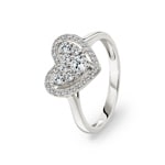 Bague de fiançailles or gris 750/18 ct avec diamants 0.51 ct H/si by CHRISTIAN