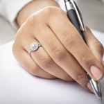 Bague de fiançailles or gris 750/18 ct avec diamants 0.68 ct H/si - CG132