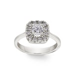 Bague de fiançailles or gris 750/18 ct avec diamants 0.82 ct H/si - CG121