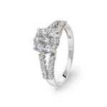 Bague de fiançailles or gris 750/18 ct avec diamants 1.00 ct H/si by CHRISTIAN
