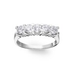 Engagement Ring 750/18 K White Gold with Diamonds 1.04 ct H/si Ø 55 - PYZ40317