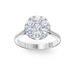 Verlobungsring 750/18 K Weissgold mit Diamanten 1.56 ct H/Si Ø 56 - PR20093/01