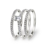 Verlobungsring mit Beisteckringen 750/18 K Weissgold mit Diamanten 0.75 ct H/si
