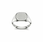 Bague héraldique or gris 750/18 ct, 12 x 12mm