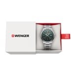 Wenger City GMT Steel Silvery / Green Ø 42mm - 01.1442.107