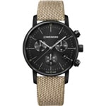 Wenger Urban Classic Chrono Schwarz / Beige Ø 44mm