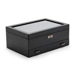 Wolf 1834 Axis 10 Piece Watch Box with Drawer Black
