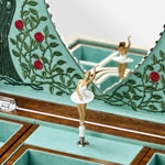 Wolf 1834 Ballet Musical Jewellery Box Sleeping Beauty Walnut Wood - 190116