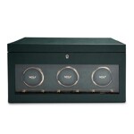 Wolf 1834 British Racing 3 Piece Watch Winder with Storage Green - 792341